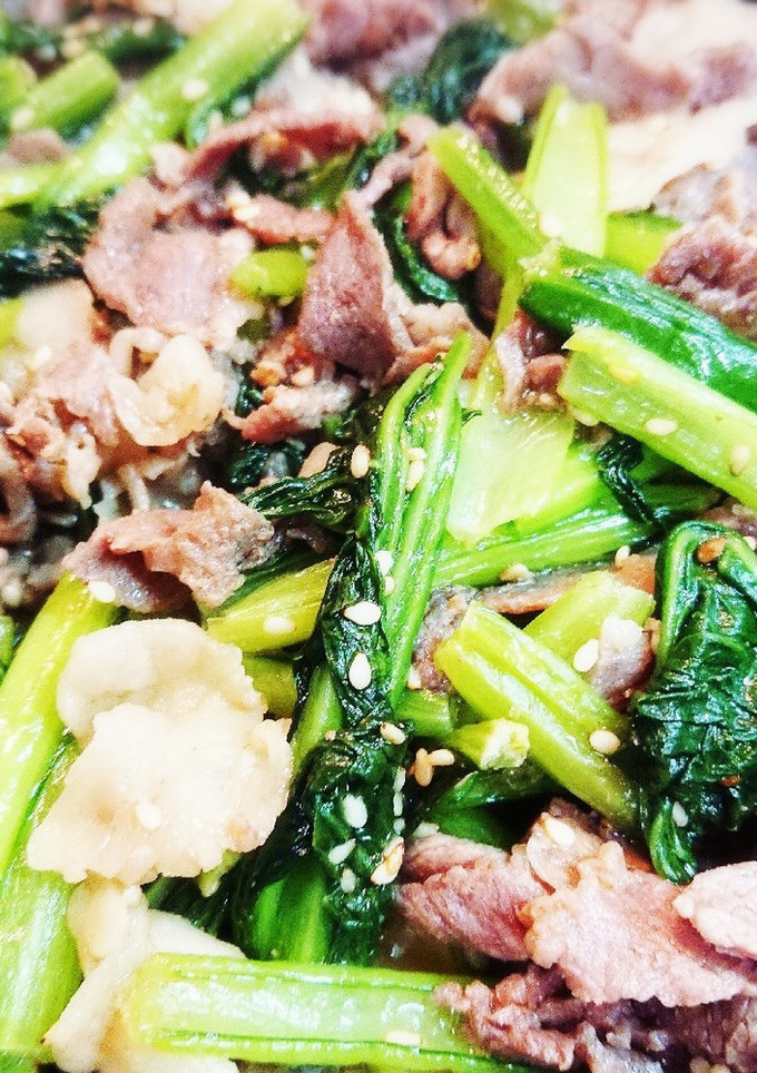 サッと簡単♡牛肉と小松菜の炒め物♡-レシピのメイン写真