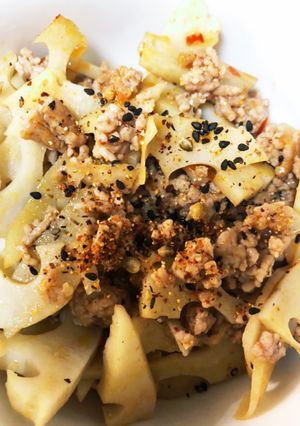 レンコンとひき肉炒め-レシピのメイン写真