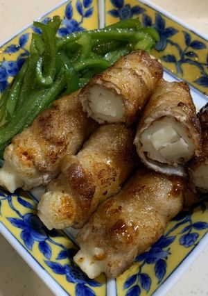 竹輪に長芋入れて豚バラ肉巻き-レシピのメイン写真