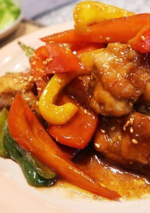 鶏もも肉とパプリカ達の甘酢炒め-レシピのメイン写真