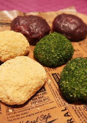 道明寺粉で、おはぎ3兄弟☆-レシピのメイン写真