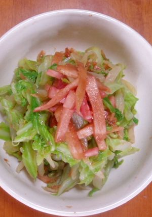 ヘルシー！キャベツのおひたし紅生姜風味！-レシピのメイン写真