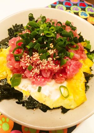 カンタン　トロトロ半熟卵のネギトロ丼-レシピのメイン写真