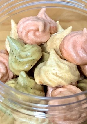 メレンゲクッキー♡抹茶、きな粉、苺味-レシピのメイン写真