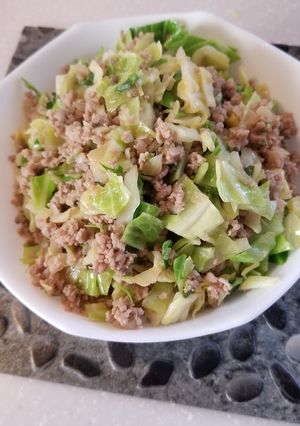 簡単！ミンチとキャベツの中華風炒め-レシピのメイン写真