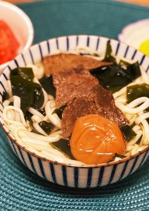 糖質ゼロ麺　ワカメと赤身と梅干を茅乃舎で-レシピのメイン写真