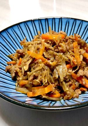 豚挽肉・人参の味噌味金平ごぼう*副菜-レシピのメイン写真