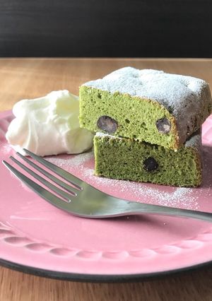 抹茶と小豆のスクエアシフォン-レシピのメイン写真
