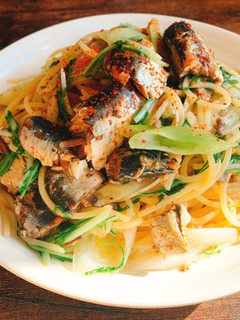 フライパンひとつでお手軽和風イワシパスタ-レシピのメイン写真