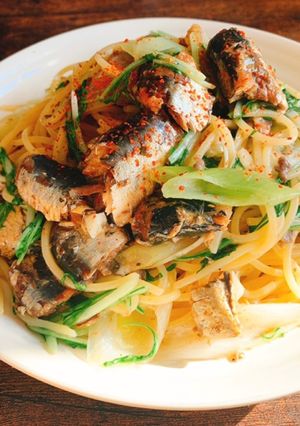 フライパンひとつでお手軽和風イワシパスタ-レシピのメイン写真
