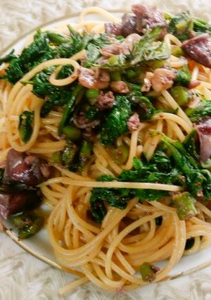 春菊とホタルイカのパスタ-レシピのメイン写真
