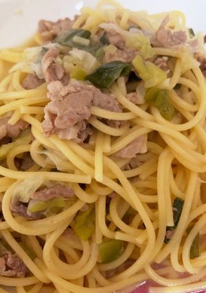 豚肉のねぎ塩パスタ-レシピのメイン写真