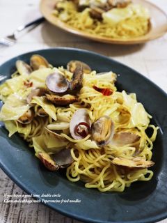 あさりとキャベツのペペロンチーノ風焼そば-レシピのメイン写真