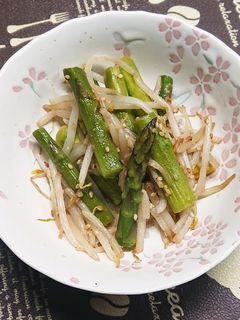 アスパラともやしのゴマ油炒め-レシピのメイン写真