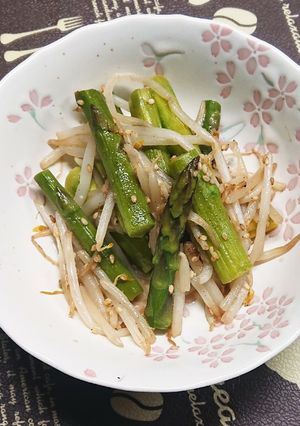 アスパラともやしのゴマ油炒め-レシピのメイン写真