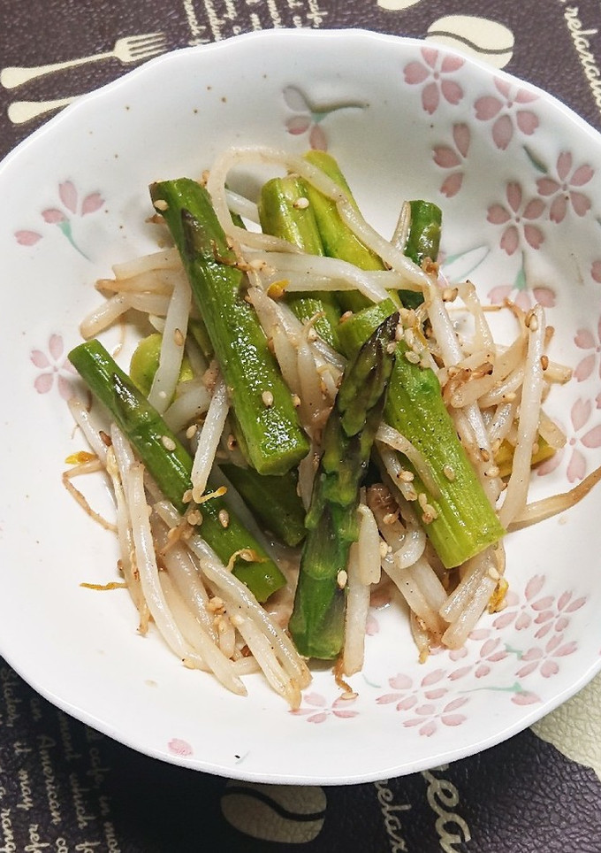 アスパラともやしのゴマ油炒め-レシピのメイン写真