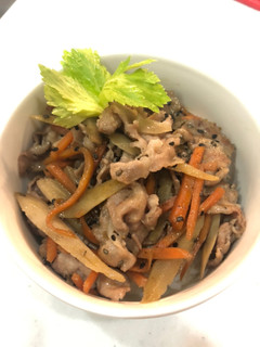 5分でできるきんぴら豚丼-レシピのメイン写真