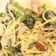 ほうれん草とベーコンのクリームパスタ