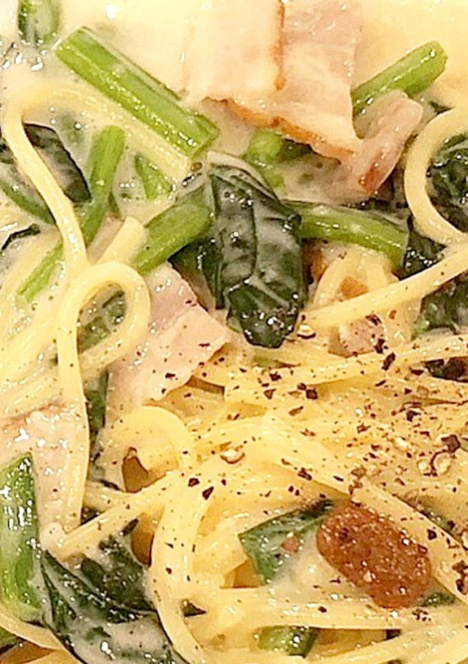 ほうれん草とベーコンのクリームパスタ-レシピのメイン写真
