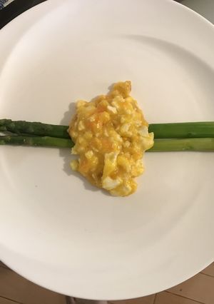 茹でアスパラガスと目玉焼き-レシピのメイン写真