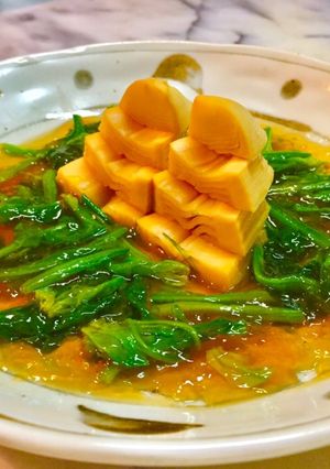 No2396筍の煮物ほうれん草ジュレよせ-レシピのメイン写真