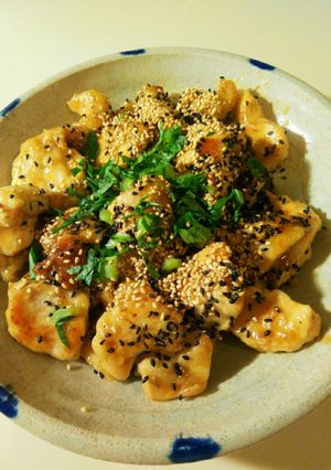 簡単☆むね肉の梅肉入りガーリック照り焼き-レシピのメイン写真