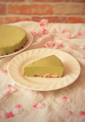 電子レンジ★抹茶のレアチーズケーキ-レシピのメイン写真