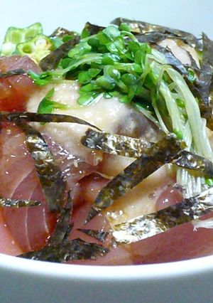 おいし（*´∀｀）まぐろ山かけ丼*゜。*-レシピのメイン写真