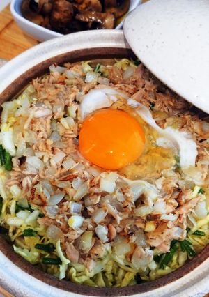 土鍋でまぜご飯　サラダ&シーチキン-レシピのメイン写真