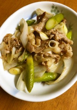 豚バラ肉と長ネギとアスパラのマヨソテー-レシピのメイン写真