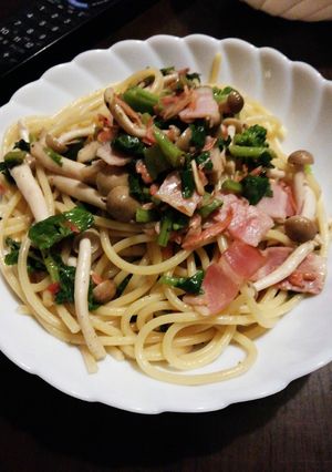 桜エビと大根の葉パスタ-レシピのメイン写真