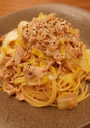 白菜とツナの柚子胡椒パスタ-レシピのメイン写真