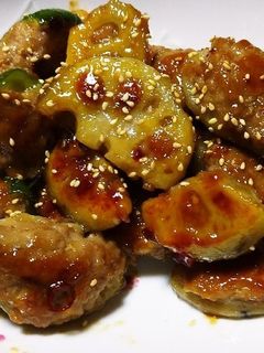 れんこんと挽き肉の甘辛炒め-レシピのメイン写真