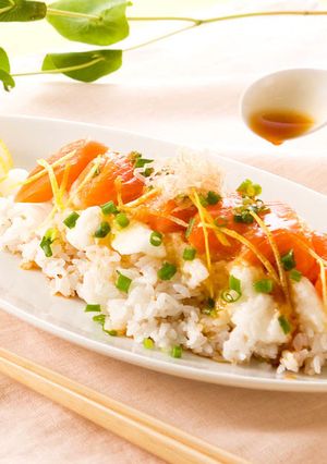 サーモンと長いものさっぱり丼-レシピのメイン写真