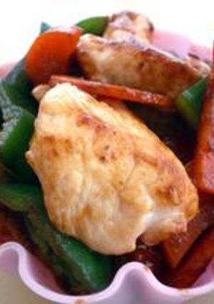 鶏胸肉といろいろ野菜のケチャップ酢炒め-レシピのメイン写真