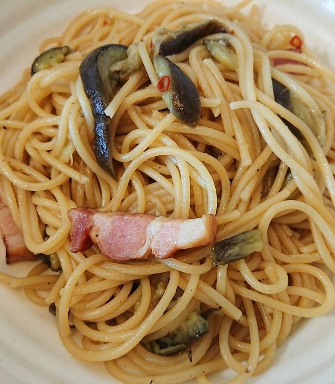ワンパン♪ナスとベーコンの和風パスタ-レシピのメイン写真