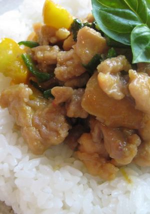 グリーンカレーでチキンバジル炒め-レシピのメイン写真