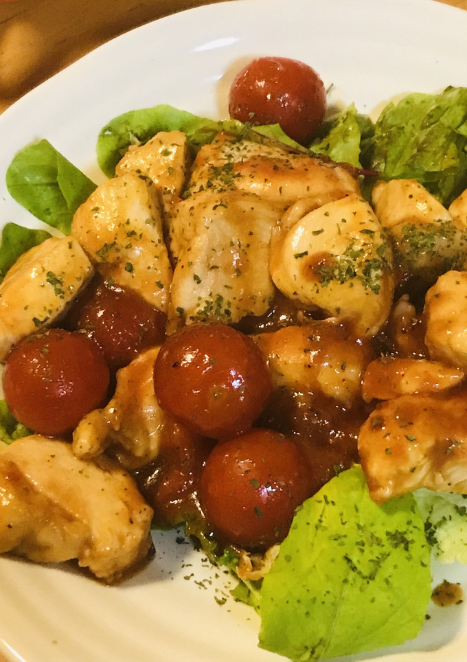 鶏肉のトマト缶＆プチトマトのソース炒め-レシピのメイン写真
