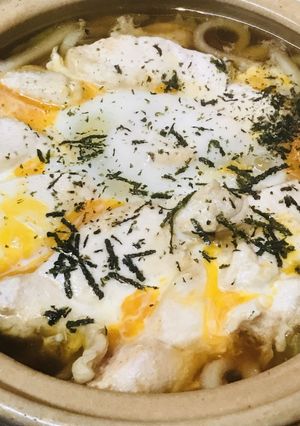 白だしベースの鶏煮込みうどん鍋-レシピのメイン写真