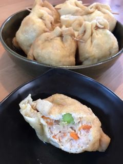 お楽しみ☆鶏ひき肉の油揚げきんちゃく煮-レシピのメイン写真