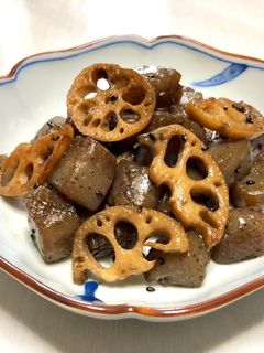 蓮根と蒟蒻の照り焼き★作り置き-レシピのメイン写真