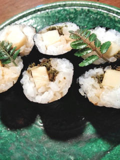 新筍と花山椒の醤油漬けの細巻き あて巻き-レシピのメイン写真