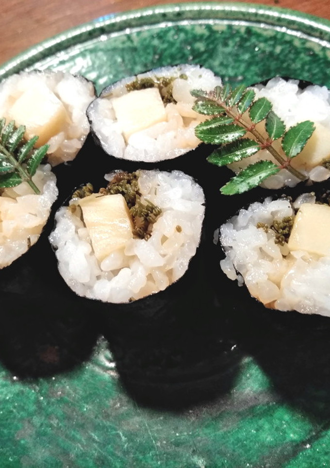 新筍と花山椒の醤油漬けの細巻き　あて巻き-レシピのメイン写真