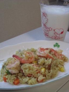 タイカレーエビピラフ&ココナッツラッシー-レシピのメイン写真
