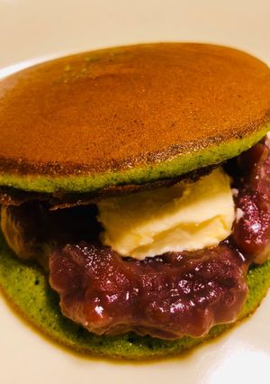 作って楽しい！抹茶のあんバターどら焼き！-レシピのメイン写真