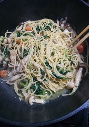 簡単！冷凍してあったスープからのパスタ！-レシピのメイン写真