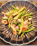 菜花と豚肉の芝麻醤（ゴマペースト）炒め