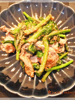 菜花と豚肉の芝麻醤(ゴマペースト)炒め-レシピのメイン写真