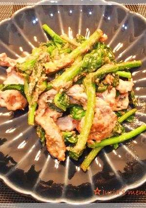 菜花と豚肉の芝麻醤（ゴマペースト）炒め-レシピのメイン写真
