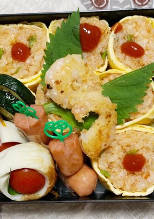 10/5ﾖｯﾁｬﾝ☆ロールオムライス弁当-レシピのメイン写真